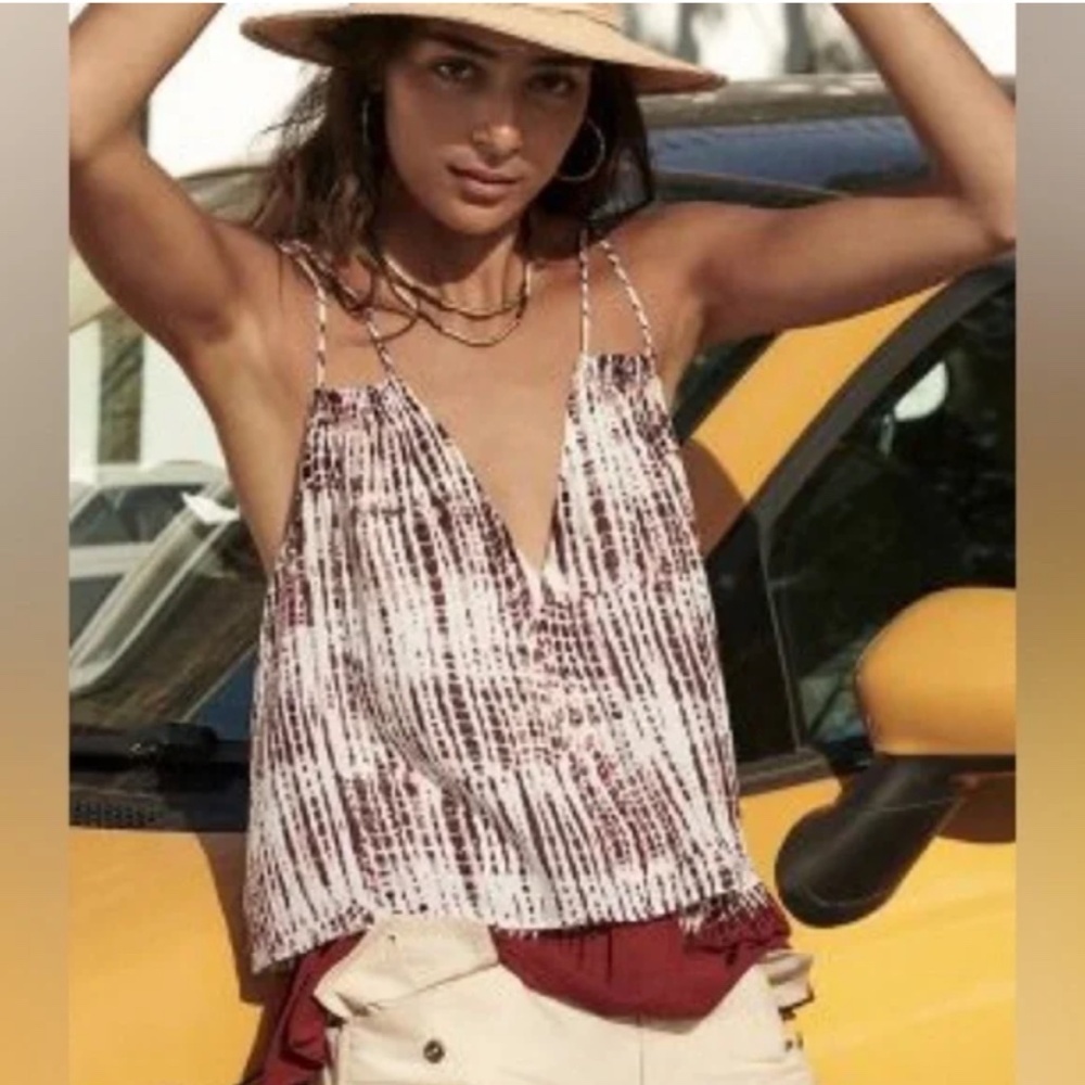 Anthropologie Olivia Layered Tie Dye Boho Spaghetti Strap Tank Size Small
